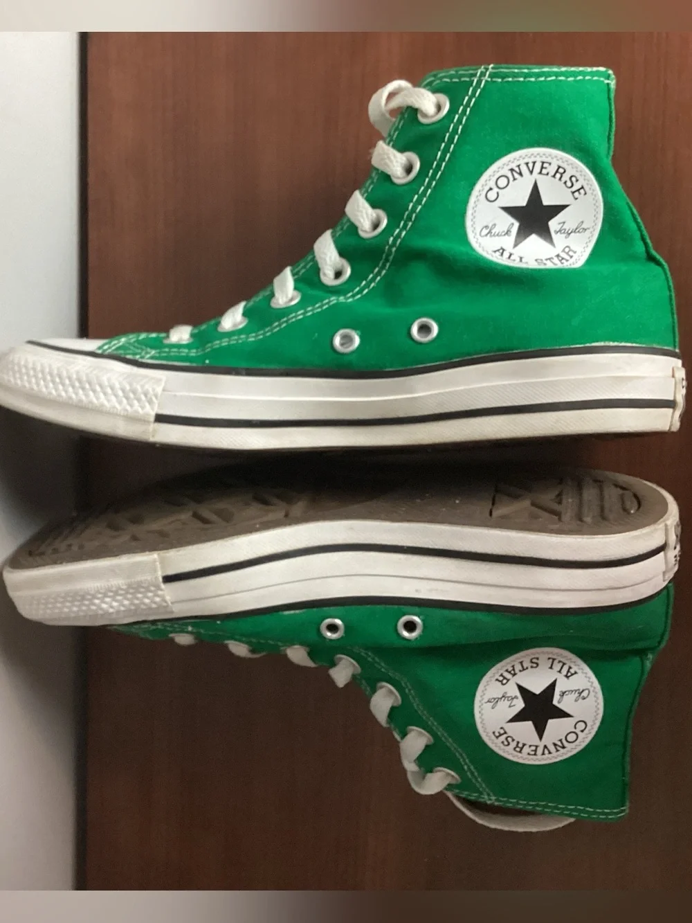 Converse Green Chuck Taylor High-Top Canvas Sneakers with White Trim
